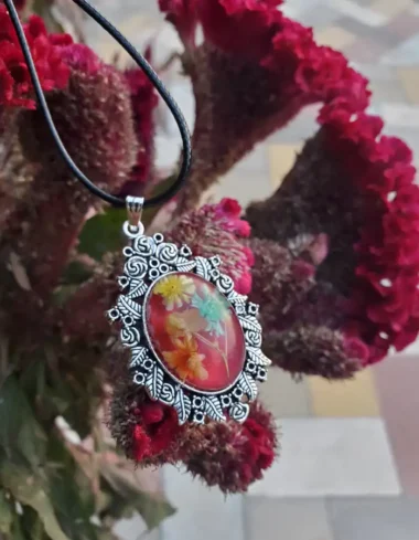 Gulbahar-e-Raunaq Red Floral Pendant