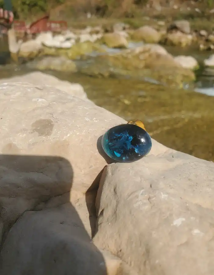 Handcrafted Resin Ring - Sapphire 002