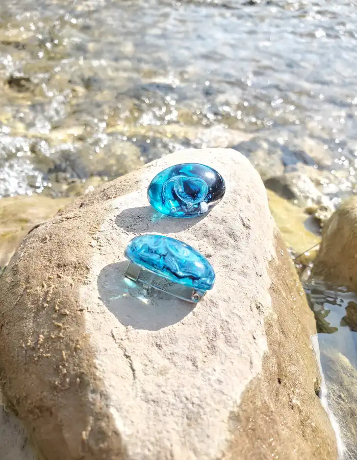 Handcrafted Resin Scarf Pin - Galaxy Gaze 002