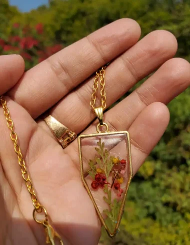 Handcrafted ResinPendant - Blush Bloom