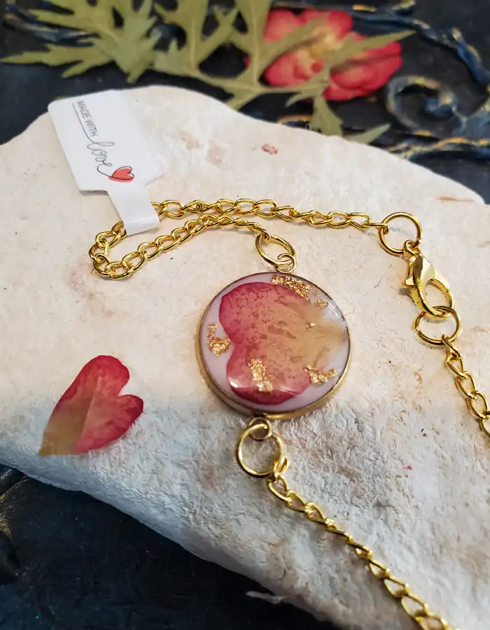 Handmade Resin Bracelet - Golden Garden 004 Handmade Resin Bracelet - Golden Garden