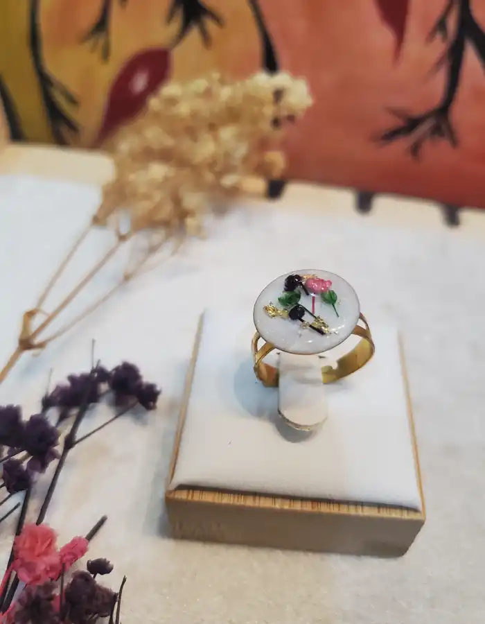 Handmade Resin Ring - Bloom Sphere 001