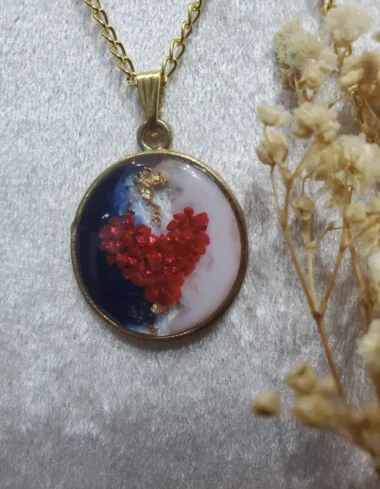 Round Resin Pendant - Alchemist’s Garden