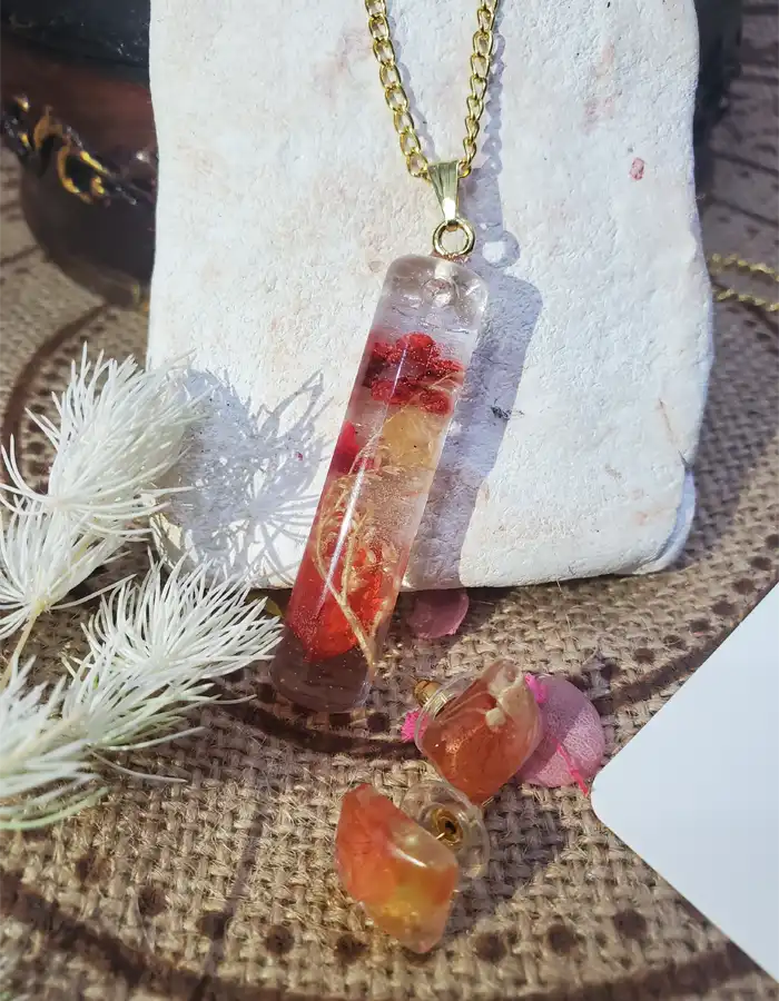 Funparey Resin Pendant & Earrings Set – Garden Trace 251213001