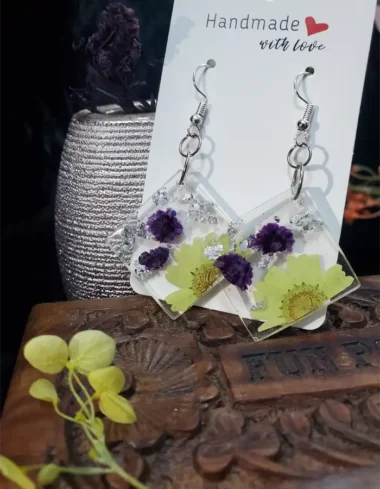Hand Crafted Resin Earrings - Botani Twins