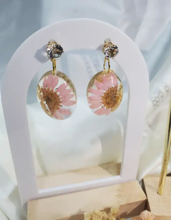 Resin Jewellery Set Earrings & Pendant 003