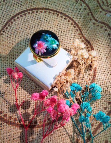 Midnight Bloom Floral Ring
