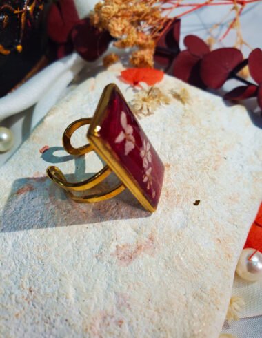 Aatish-e-Gul Red Floral Ring