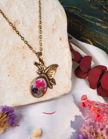 Gul‑e‑Parwana Pink Floral Pendant