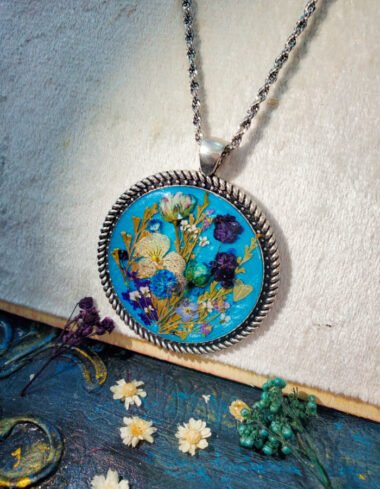 Gul-e-Neelam Blue Multi Floral Large Pendant