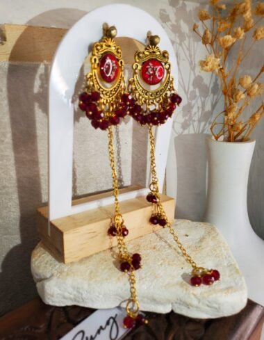 Zar‑e‑Anjum Red Floral Earrings – handmade resin flower earrings, featured view